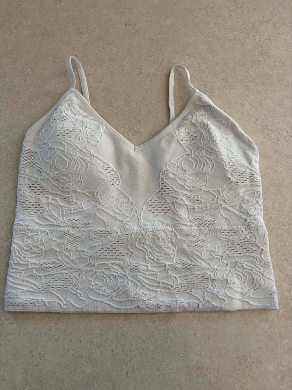 Altar'd State Intimates Cami Tank White Crop Size Xs/S Lace